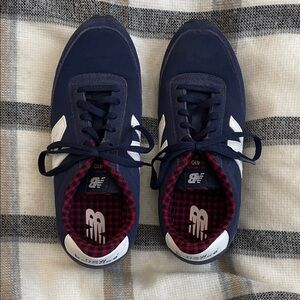 New Balance EUC 410 Blue Skinny Sneakers with Buffalo Plaid Accents-Size 7.5